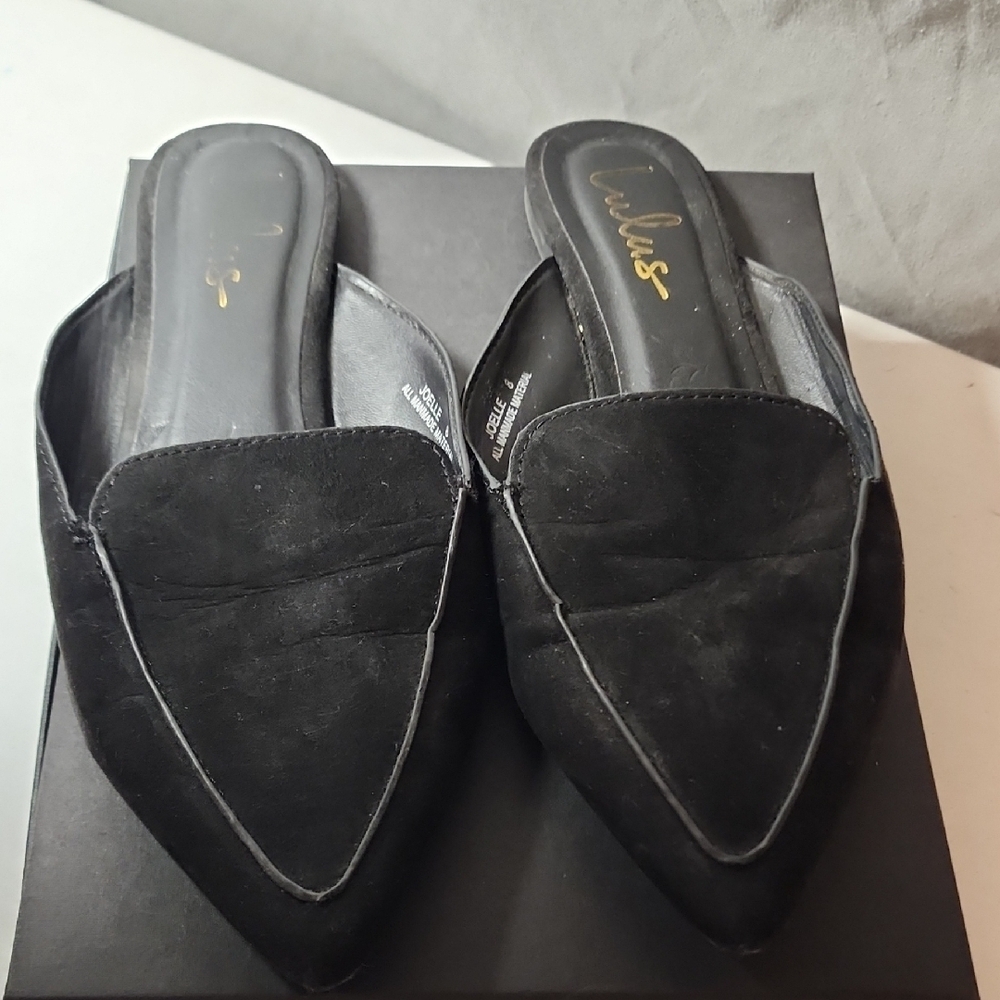 Lulu's Elegant Black Pointed Mules